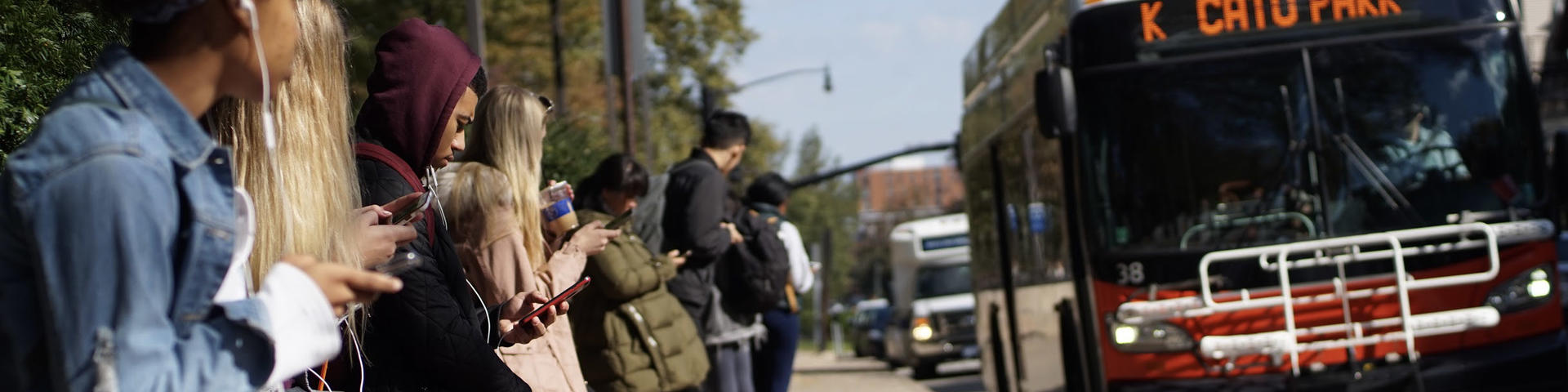 People waiting for a CATA bus